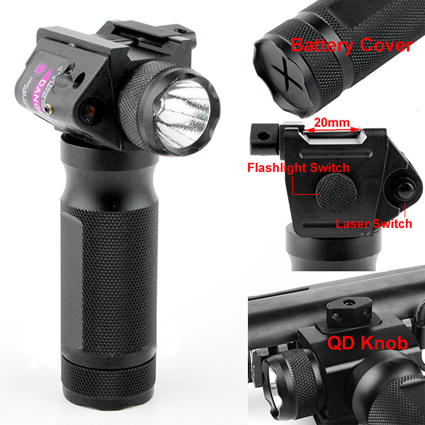 Tactical Combo Vertical Foregrip & Flashlight & RED Laser Sight